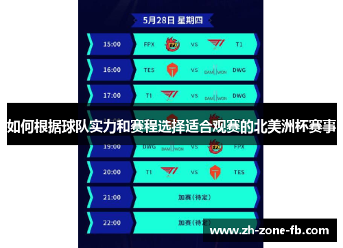 如何根据球队实力和赛程选择适合观赛的北美洲杯赛事