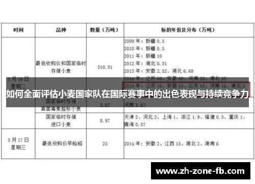 如何全面评估小麦国家队在国际赛事中的出色表现与持续竞争力